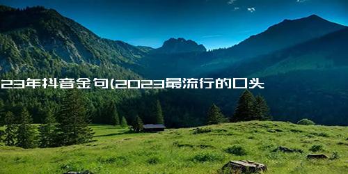 2023年抖音金句(2023最流行的口头禅 抖音金句大盘点)